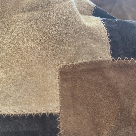 Uniform John Paul Richards Blocked Leather Suede Skirt - Picture 6 of 6